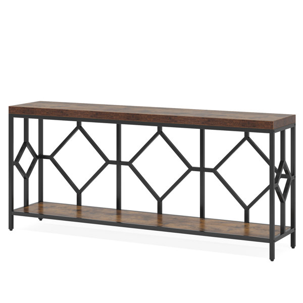 Mercer41 70.86'' Extra Long Entryway Accent Table, 2 Tier Console Sofa